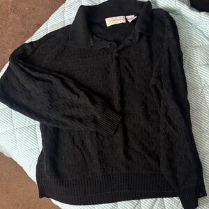 Vintage Black Men's Crew Neck Sweater